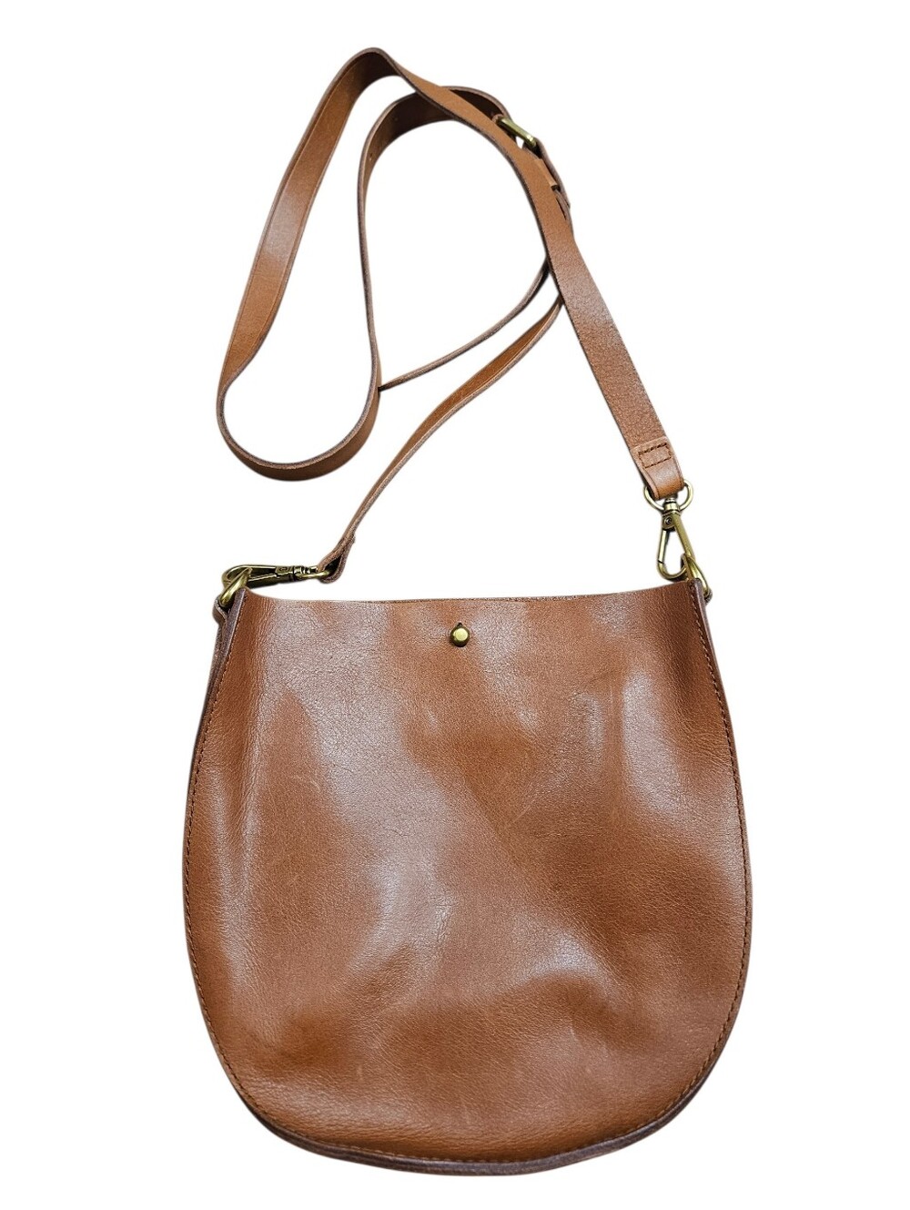 Madewell The Small Transport Saddlebag  Cow Leather Crossbody Purse Tan Brown